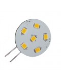 LED-G4, 10-30V, 1.0Watt, 6LED, 95Lumen=10Watt, Stifte seitlich, dimmbar, warmweiss