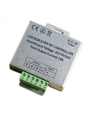 RGB-Controller 12-24VDC, 18A, mit Funkfernbedienung, Touchfarbkreis, weiss